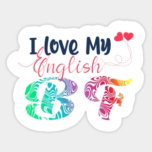 I Love My English BF Sticker